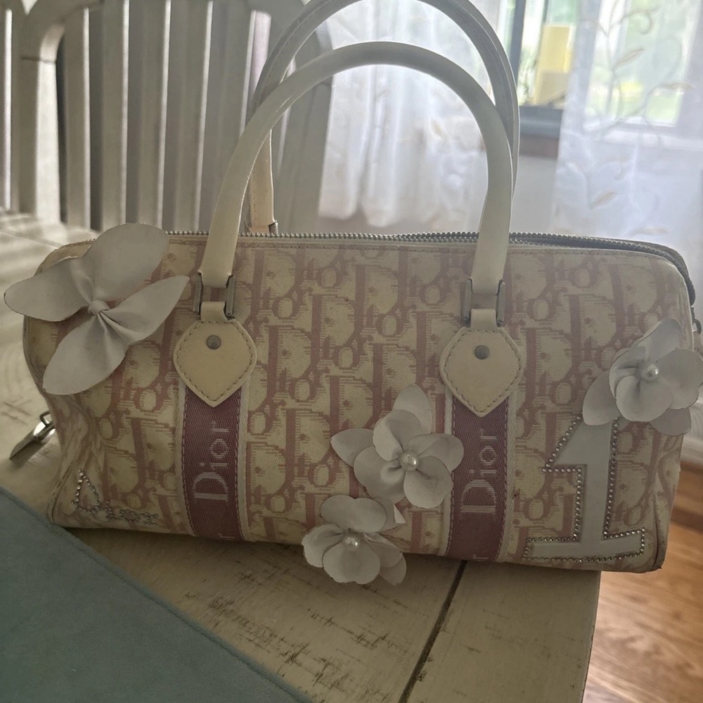 Dior Pink and Cream Floral Satchel